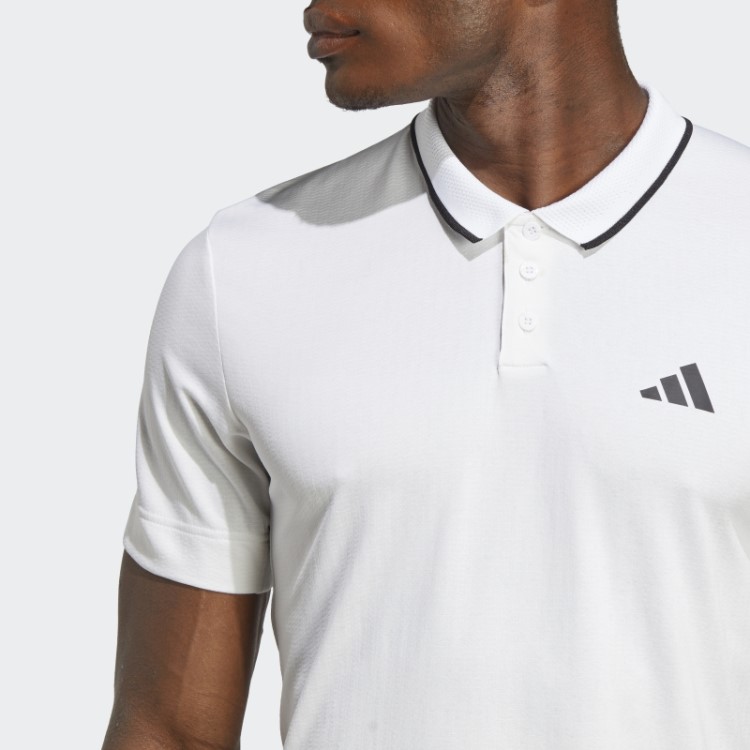 Camisa Polo Adidas Tênis Freelift Branca
