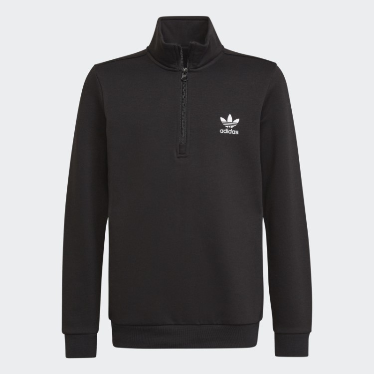 Moletom Preto Adicolor Com Meio Zíper Adidas