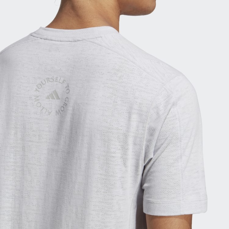 Camiseta Cinza Adidas Para Treino De Ioga