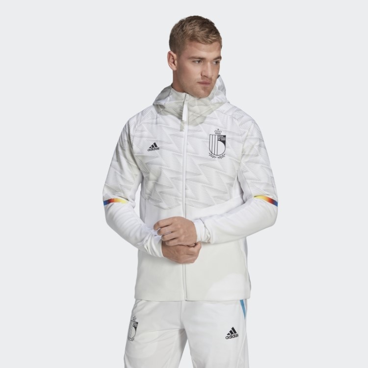 Adidas Belgium Game Day Moletom Com Capuz De Viagem Branco
