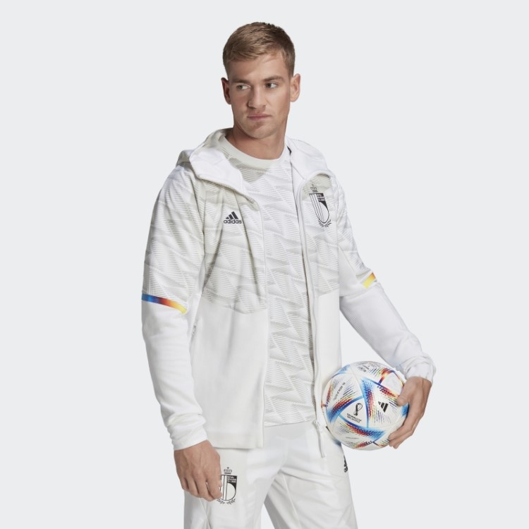 Adidas Belgium Game Day Moletom Com Capuz De Viagem Branco