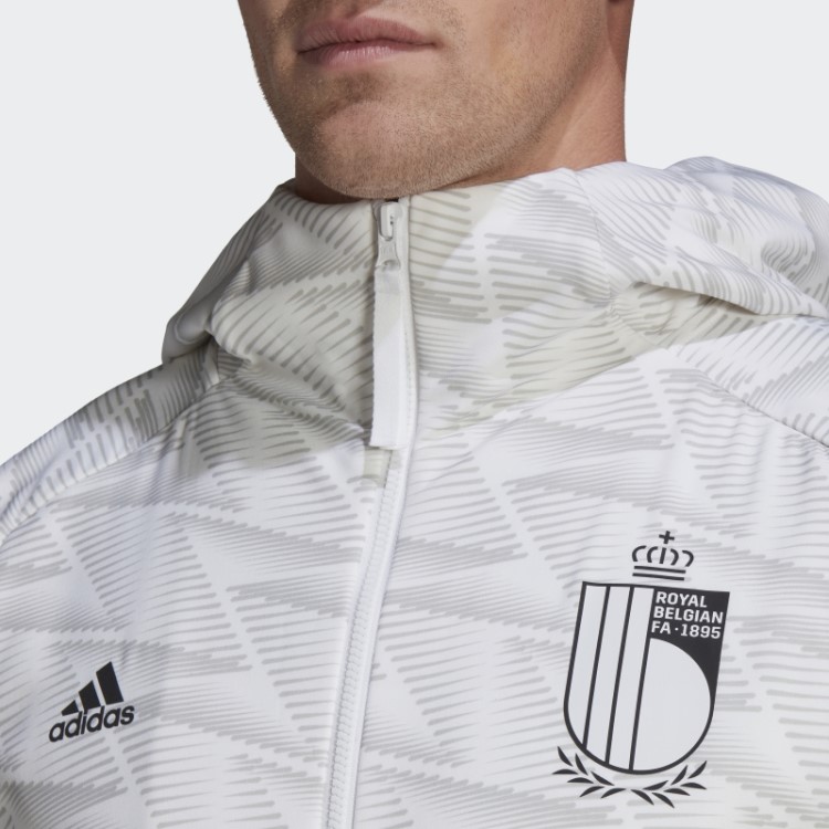 Adidas Belgium Game Day Moletom Com Capuz De Viagem Branco