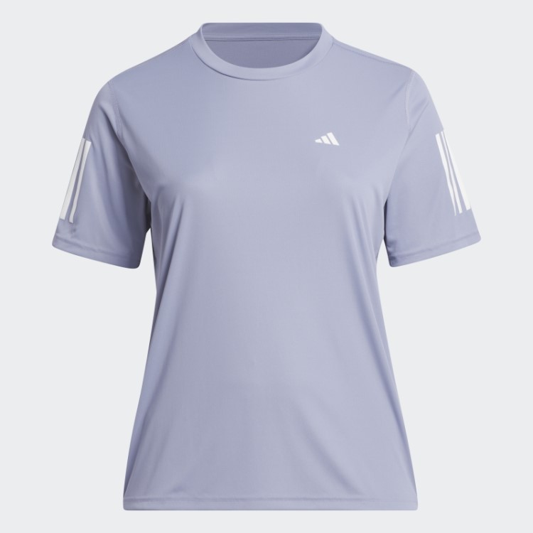 Adidas Silver Violet Possui A Camiseta Run (tamanho Grande)