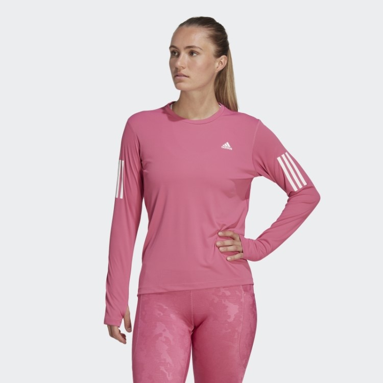 T-shirt De Manga Comprida Fúcsia Own The Run Adidas
