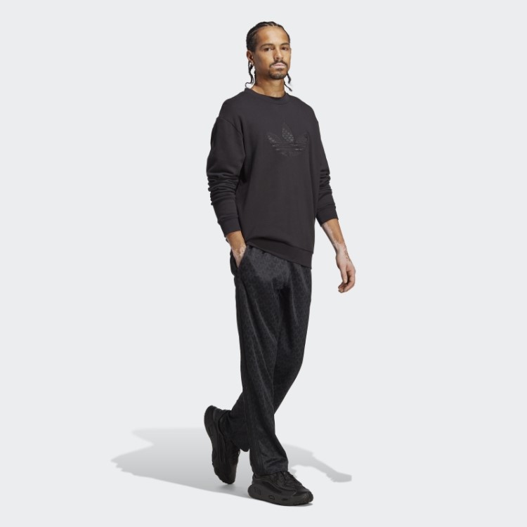 Calça Preta Com Monograma Gráfico Adidas