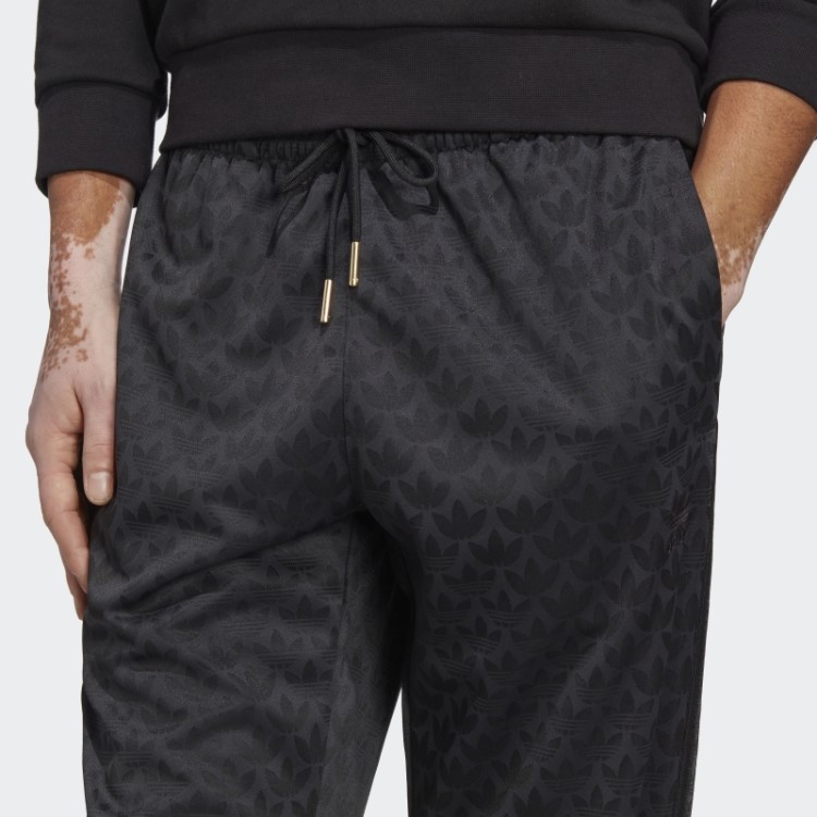 Calça Preta Com Monograma Gráfico Adidas