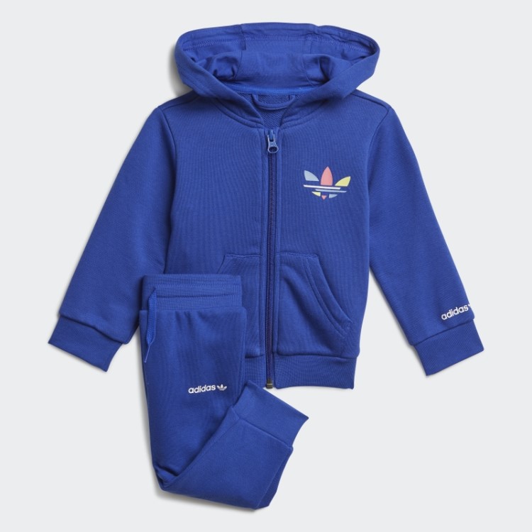 Conjunto De Moletom Com Zíper Adicolor Azul Adidas Bold