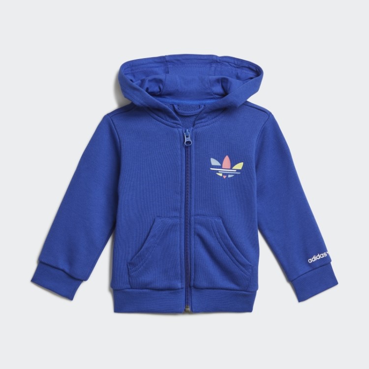 Conjunto De Moletom Com Zíper Adicolor Azul Adidas Bold
