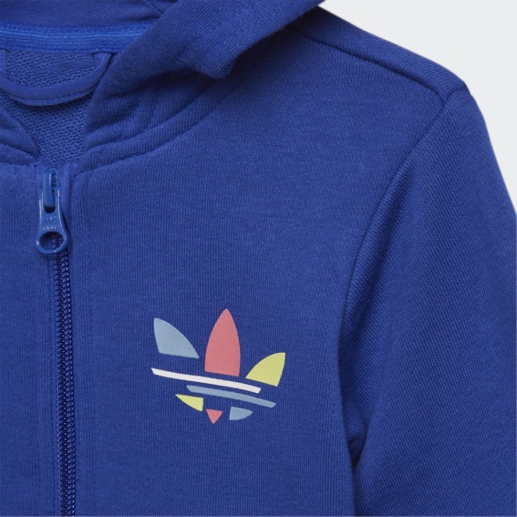 Conjunto De Moletom Com Zíper Adicolor Azul Adidas Bold