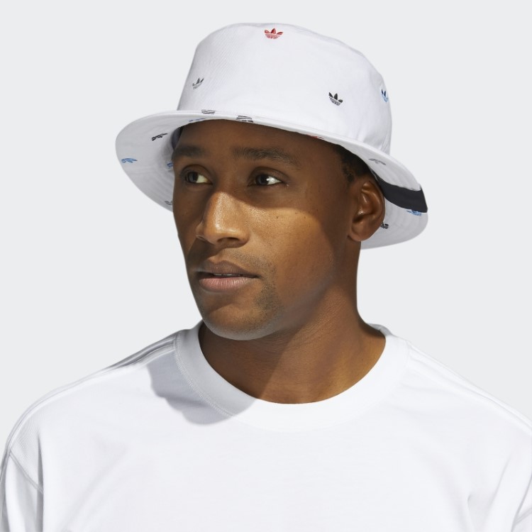 Chapéu Bucket Branco Com Estampa Trefoil Adidas
