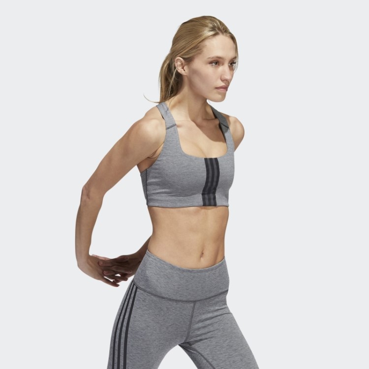 Sutiã Powerimpact Training De Suporte Médio Adidas Cinza Escuro Urze