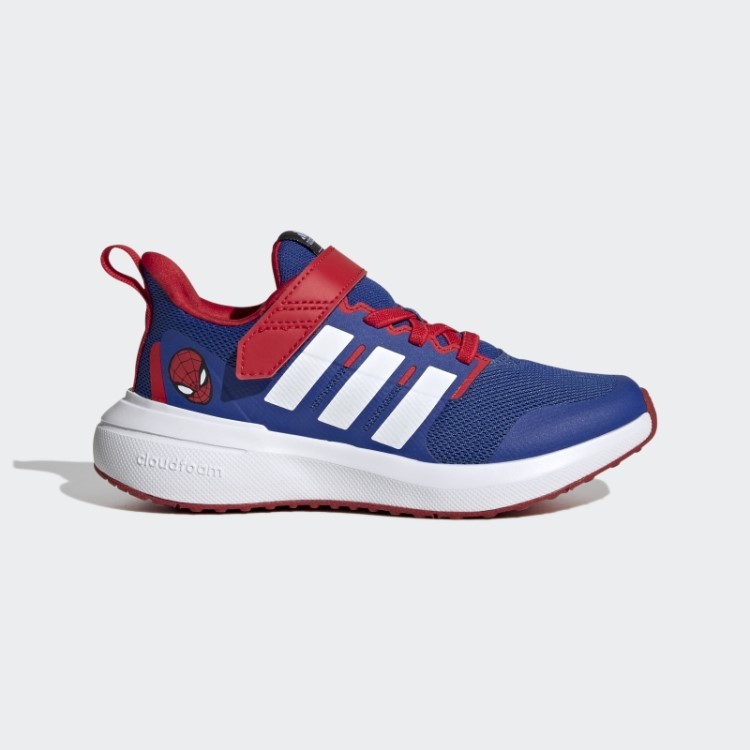 Azul Royal Adidas X Marvel Fortarun Spider-man 2.0 Cloudfoam Esporte Top De Renda Sapatos De Tira Quente