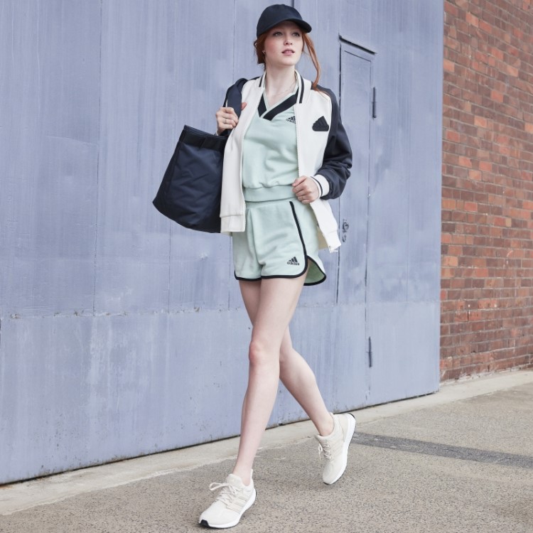 Moletom Cropped Verde Adidas Com Decote Em V