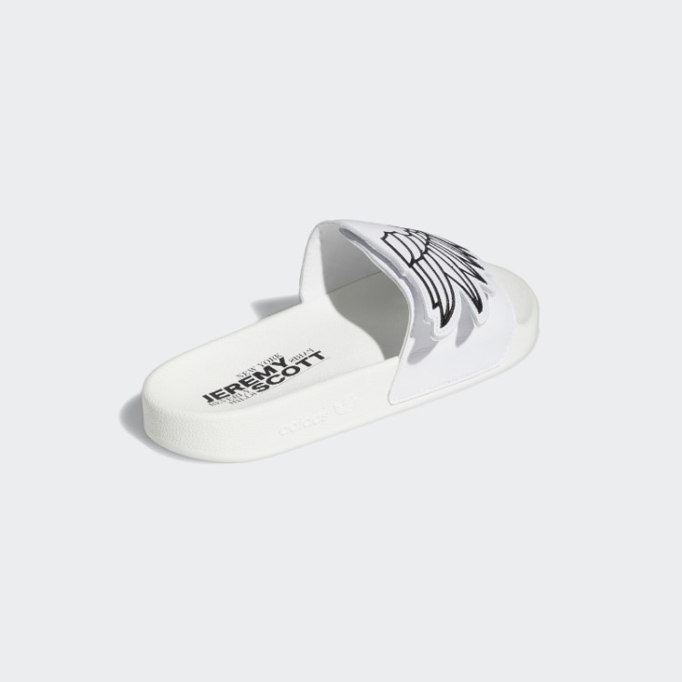Slides De Asas De Adilette De Monograma Branco Adidas Jeremy Scott