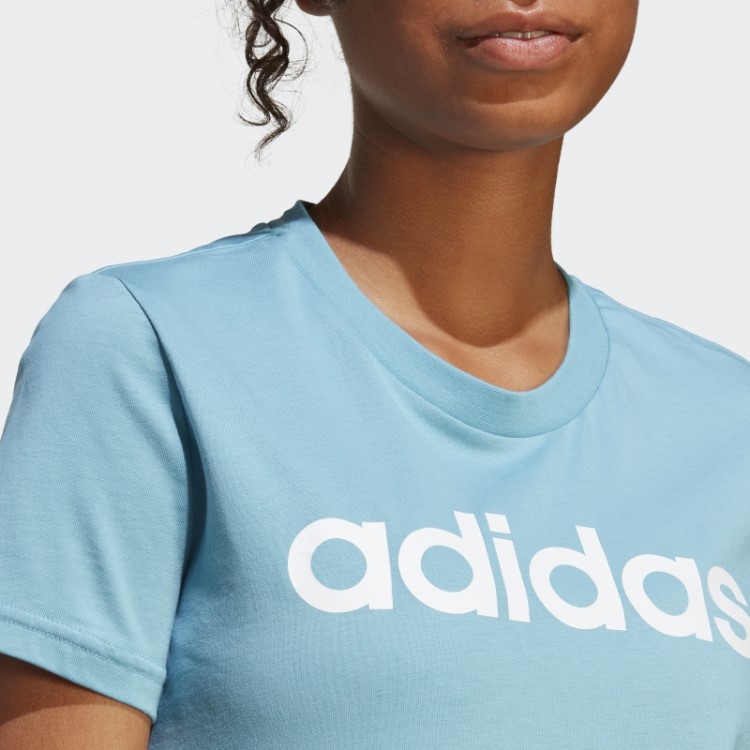 Essentials Camiseta Slim Com Logo Azul Adidas
