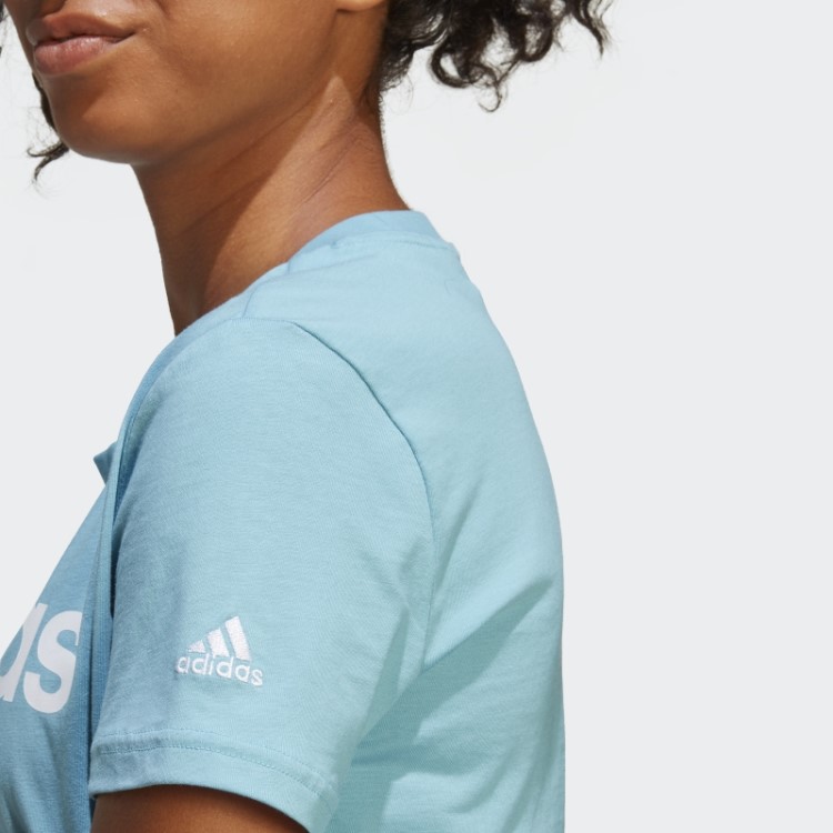 Essentials Camiseta Slim Com Logo Azul Adidas