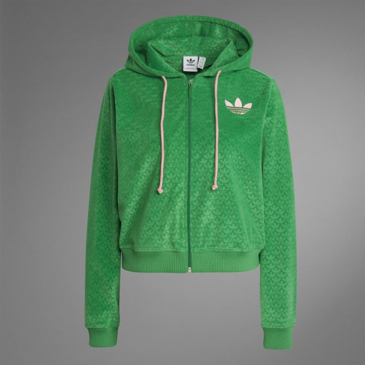 Adidas Adicolor Heritage Now Moletom Com Capuz Em Veludo Verde