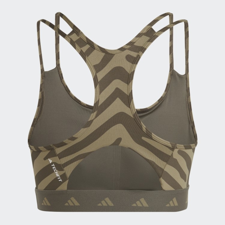 Sutiã Zebra De Suporte Médio Hyperglam Techfit Adidas Multicolor