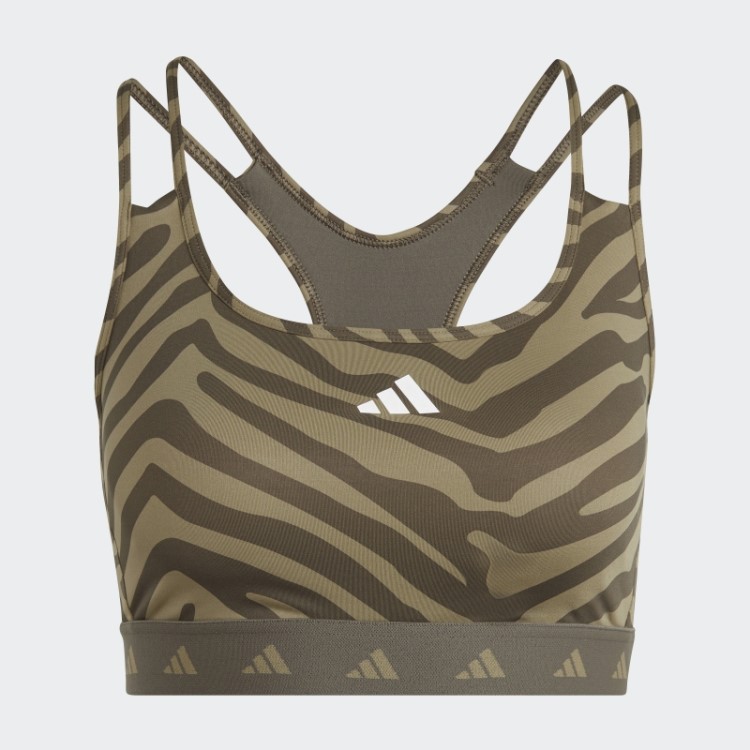 Sutiã Zebra Adidas Hyperglam Techfit De Suporte Médio Verde órbita