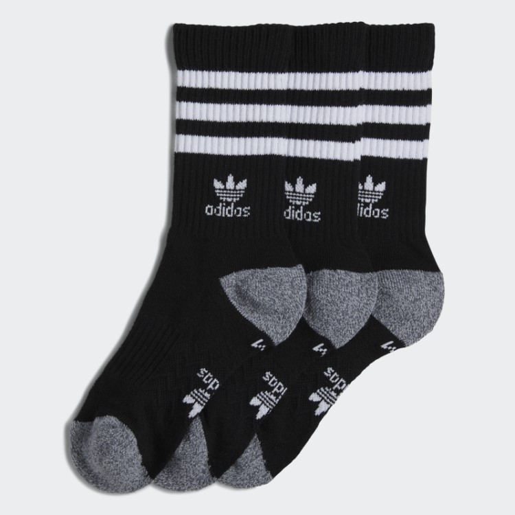Meias Adidas Roller Crew 3 Pares Pretas