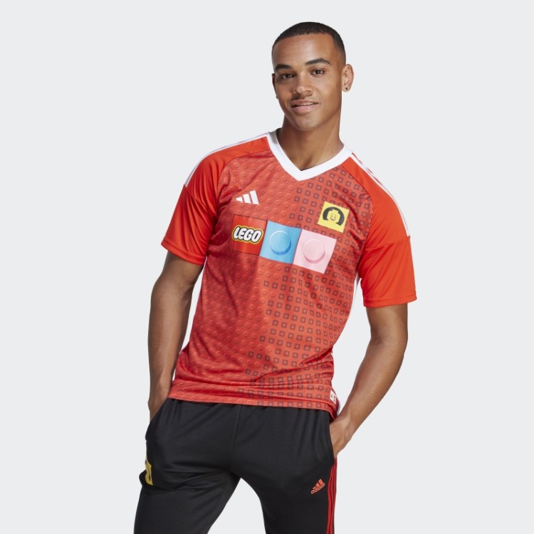Adidas X Lego Tiro Em Negrito Camisa Laranja Em Casa Moda