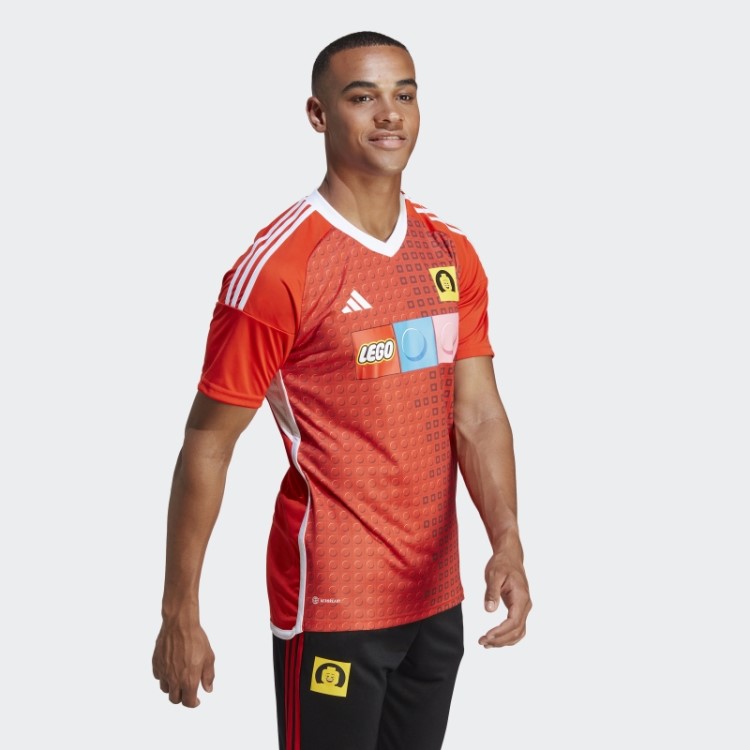 Adidas X Lego Tiro Em Negrito Camisa Laranja Em Casa Moda