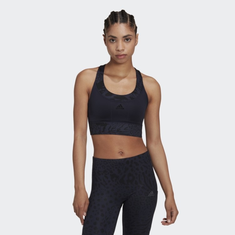 Sutiã De Corrida Com Estampa De Suporte Médio Adidas Ink