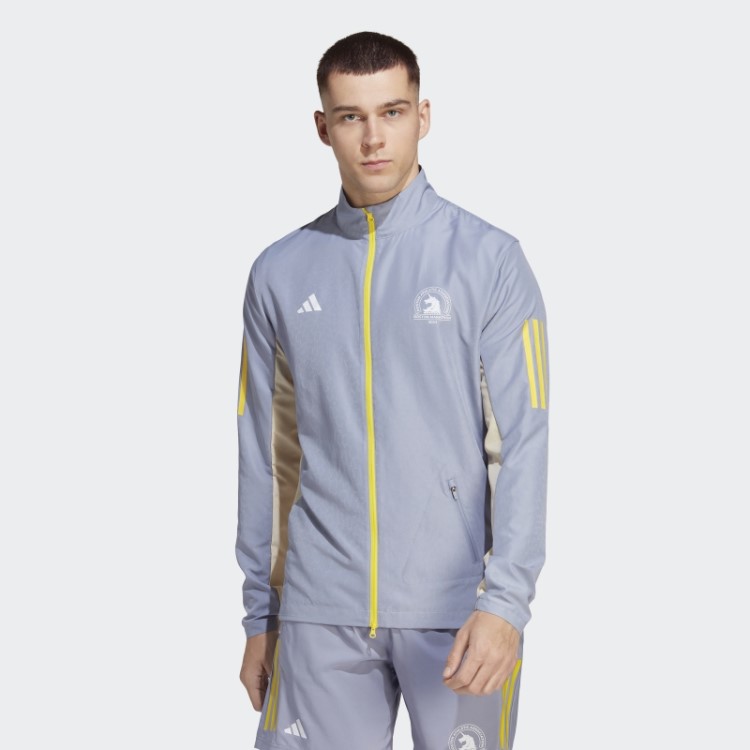 Jaqueta De Corrida Adidas Silver Violet Boston Marathon 2023 Celebration
