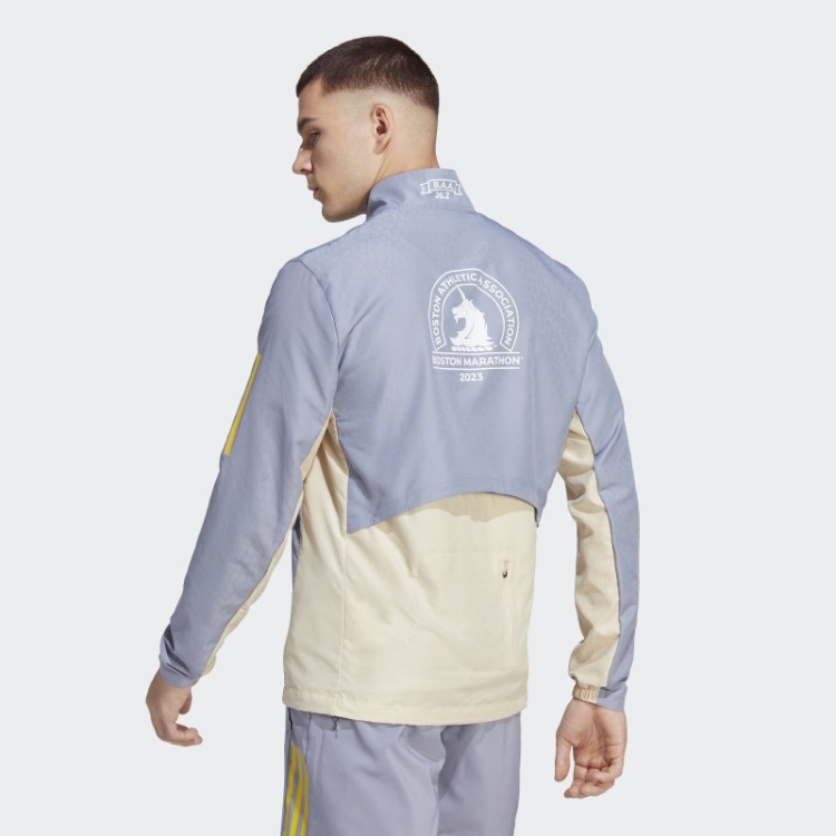 Jaqueta De Corrida Adidas Silver Violet Boston Marathon 2023 Celebration