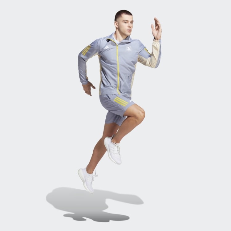 Jaqueta De Corrida Adidas Silver Violet Boston Marathon 2023 Celebration