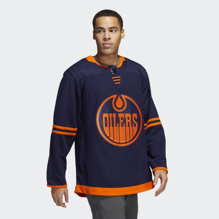 Adidas Oilers Terceira Camisa Profissional Autêntica Navy 09 Ccm-sld