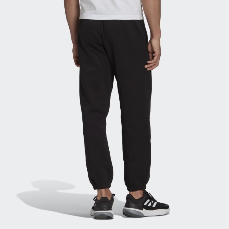 Calça De Moletom Preta Adidas Essentials Feelvivid De Lã De Algodão Com Perna Reta