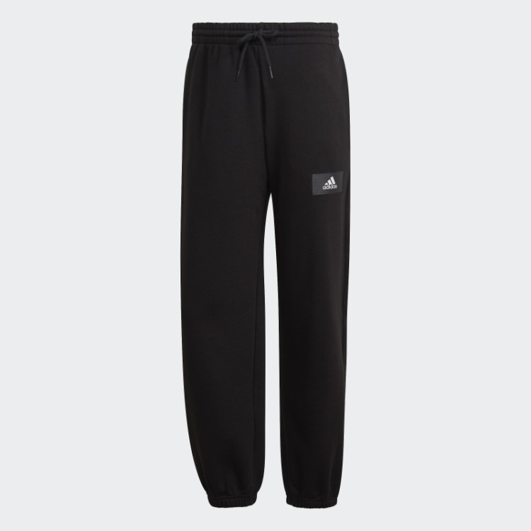 Calça De Moletom Preta Adidas Essentials Feelvivid De Lã De Algodão Com Perna Reta