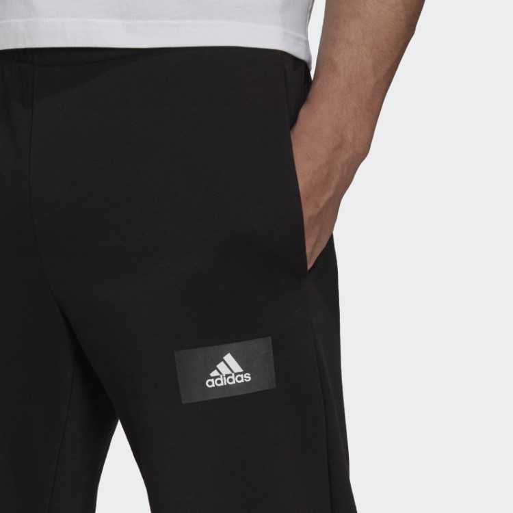 Calça De Moletom Preta Adidas Essentials Feelvivid De Lã De Algodão Com Perna Reta