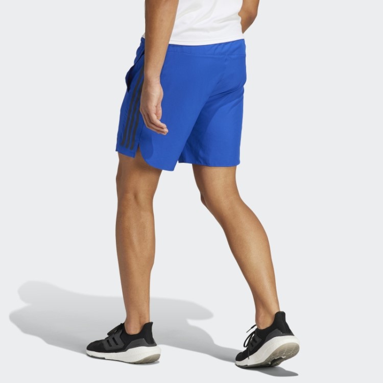Bermuda Azul Royal Run Icon Com As Três Listras Refletivas Completas Adidas