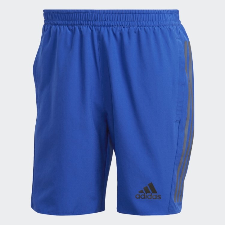 Bermuda Azul Royal Run Icon Com As Três Listras Refletivas Completas Adidas