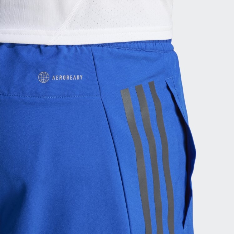 Bermuda Azul Royal Run Icon Com As Três Listras Refletivas Completas Adidas