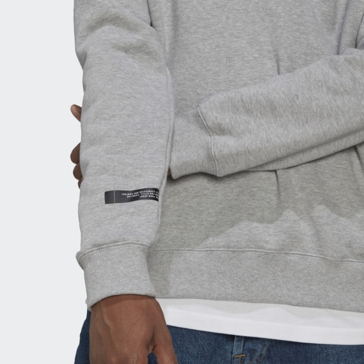Moletom Com Zíper 1/4 Cinza Médio Adidas