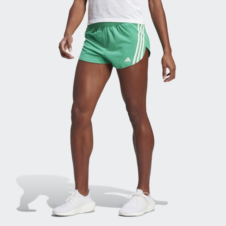 Adidas Run Icons 3 Listras Shorts De Corrida De Baixo Carbono Verde