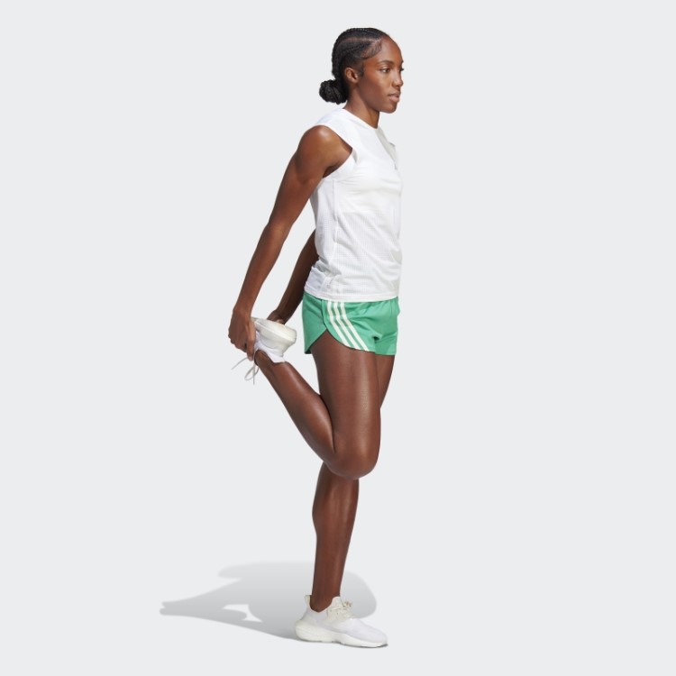 Adidas Run Icons 3 Listras Shorts De Corrida De Baixo Carbono Verde