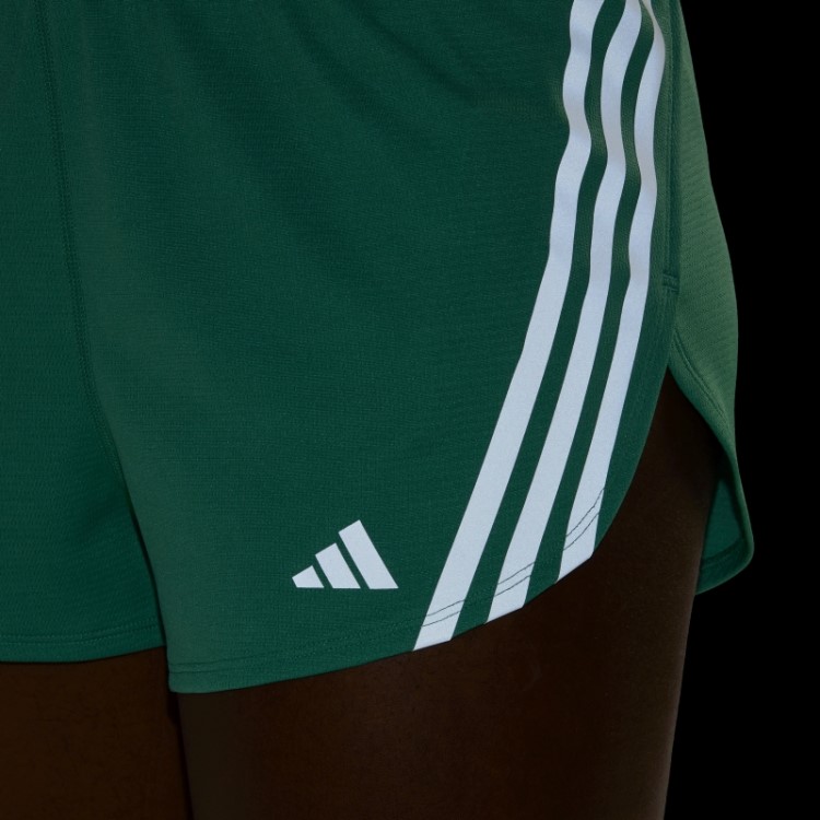 Adidas Run Icons 3 Listras Shorts De Corrida De Baixo Carbono Verde