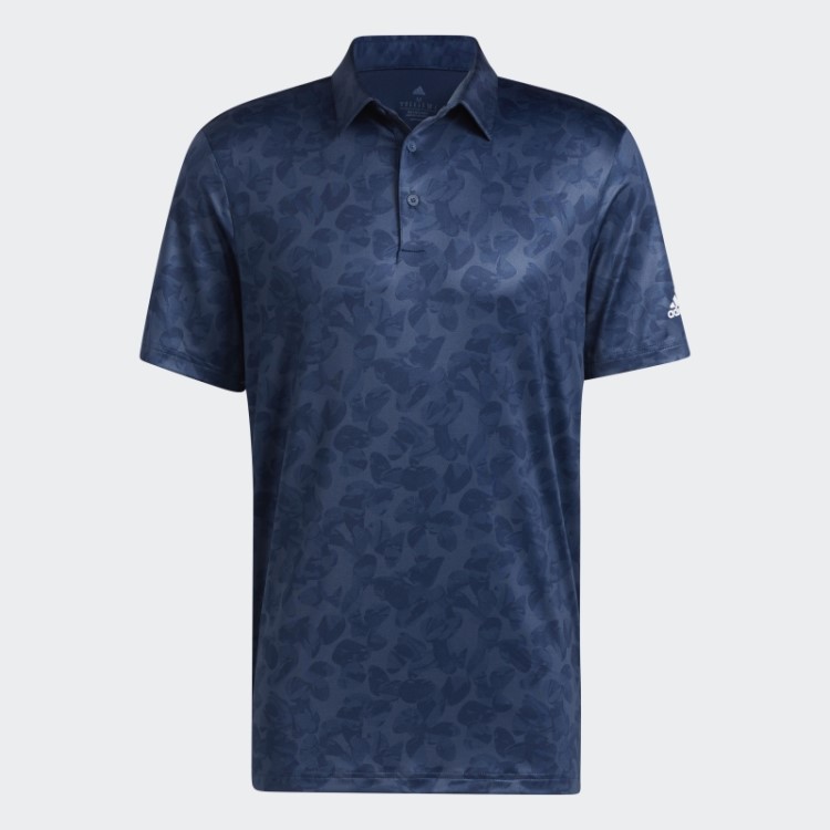 Camisa Polo Adidas Azul Marinho Com Estampa Prisma