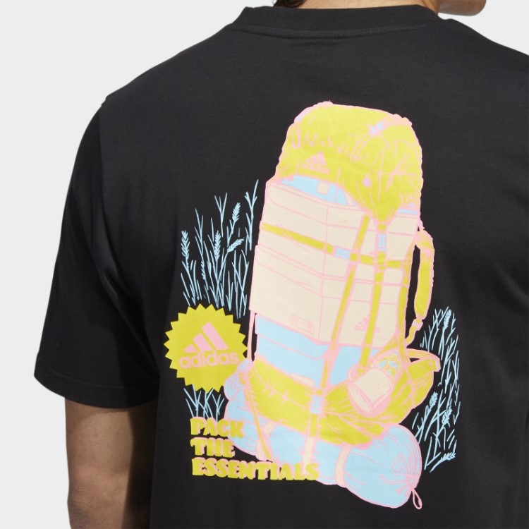 Pack The Essentials Camiseta Estampada Preta Adidas