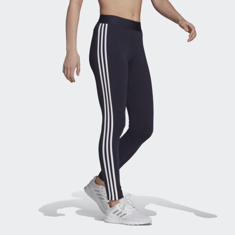 Legging Com As Três Listras Da Adidas Loungewear Essentials Ink