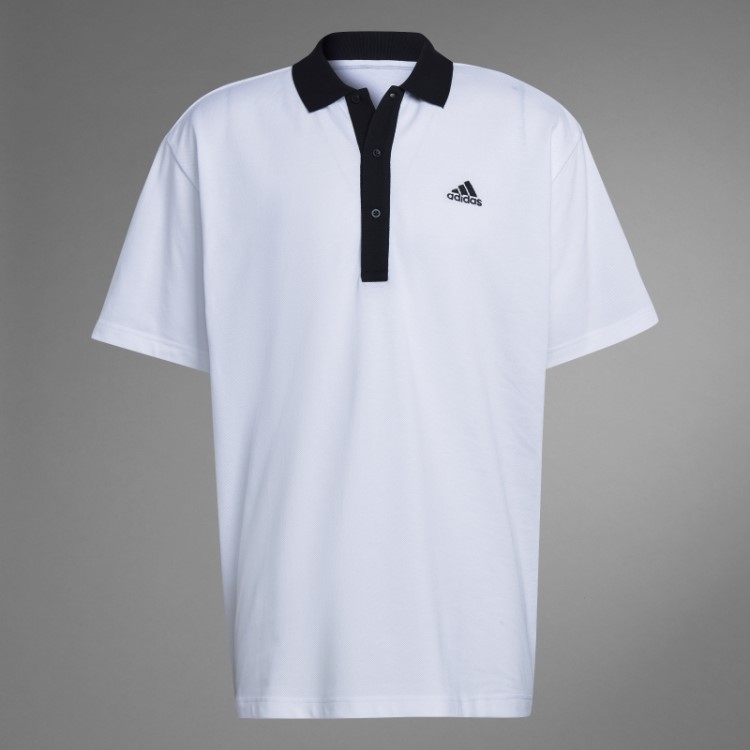 Camiseta Polo Piquet Branca Adidas