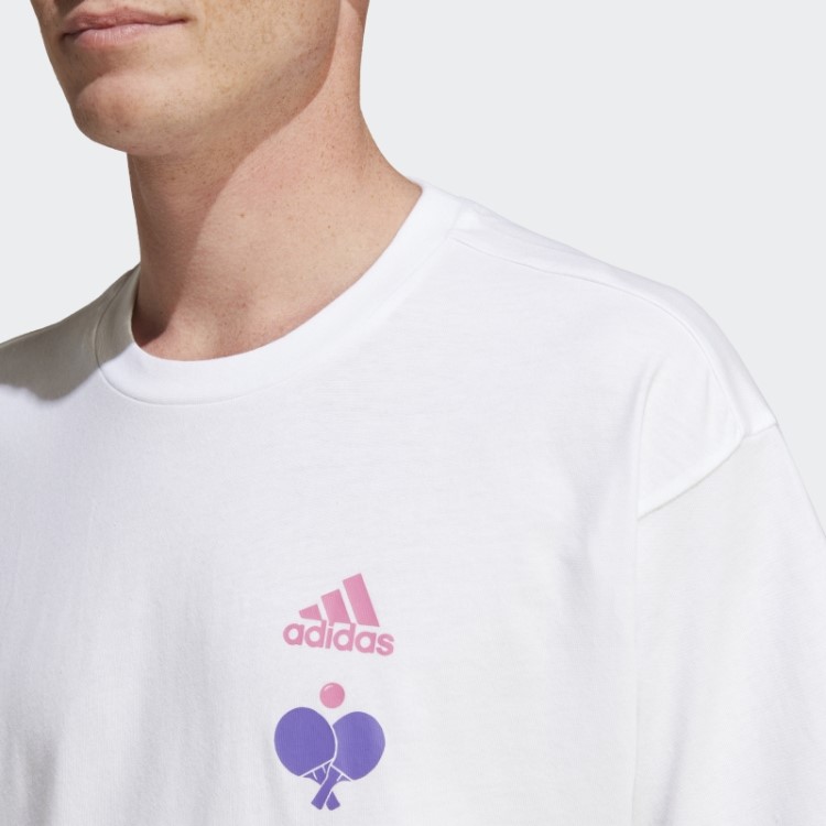 Camiseta Estampada Branca Adidas Hot