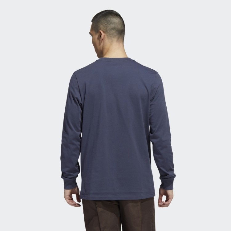 Camiseta Adidas Skateboarding 4.0 Manga Longa Com Logo (gênero Neutro) Marinho