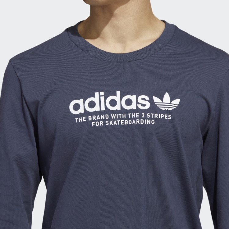 Camiseta Adidas Navy Skateboarding 4.0 Manga Longa Com Logo (gênero Neutro)