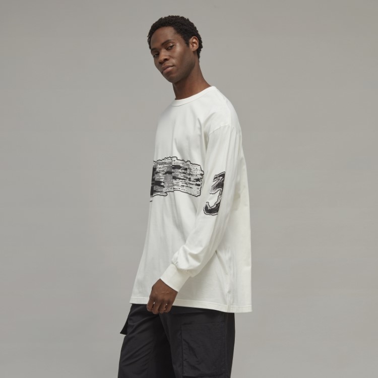 Camiseta De Manga Longa Com Logo Gráfico Adidas Y-3