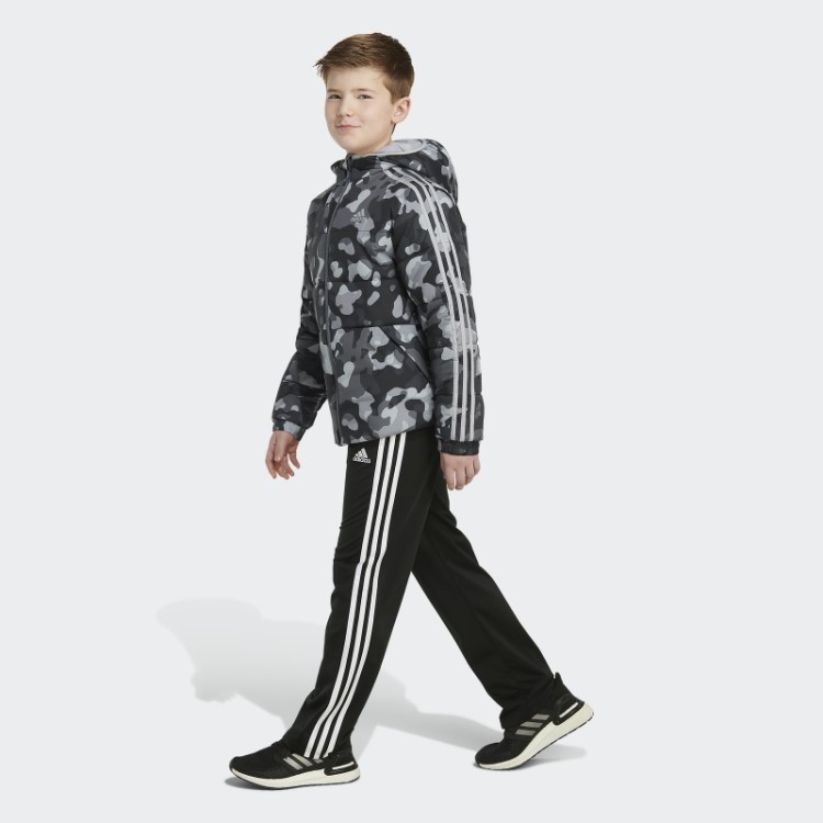 Jaqueta Puffer Com Estampa Camuflada Preta Adidas
